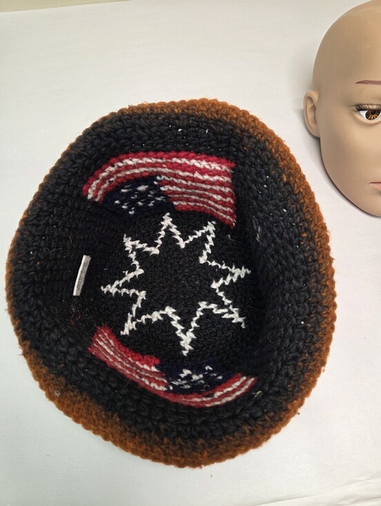 SisanDina Ecuador 100% Wool Handmade Crochet Bucket Hat American Flag Patriotic main image 8